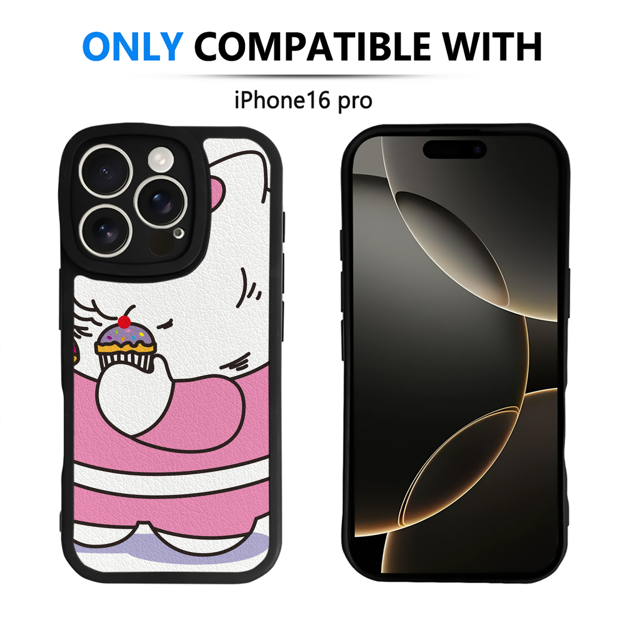 （画像用） Hello Kitty ハローキティ 【iPhone 16シリーズ対応】シリコンスマホケース（レザー調） 材質：シリコン